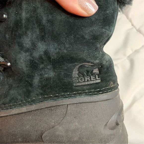 Sorel Women's Snow Angel Black Ankle Boots Size 8 Winter Lace Up - Picture 2 of 8